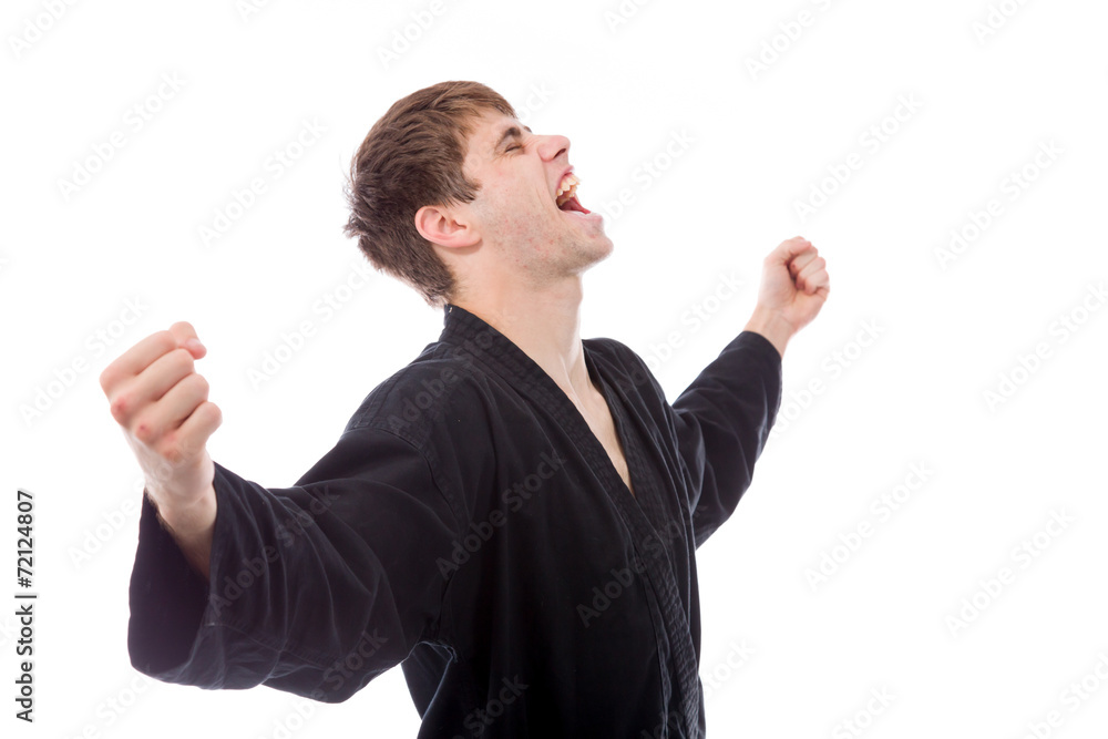 model isolated on plain background screaming model isolated on plain background screaming