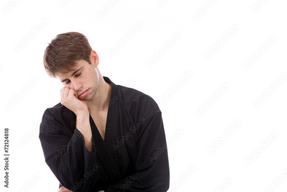model isolated on plain background bored upset model isolated on plain background bored upset