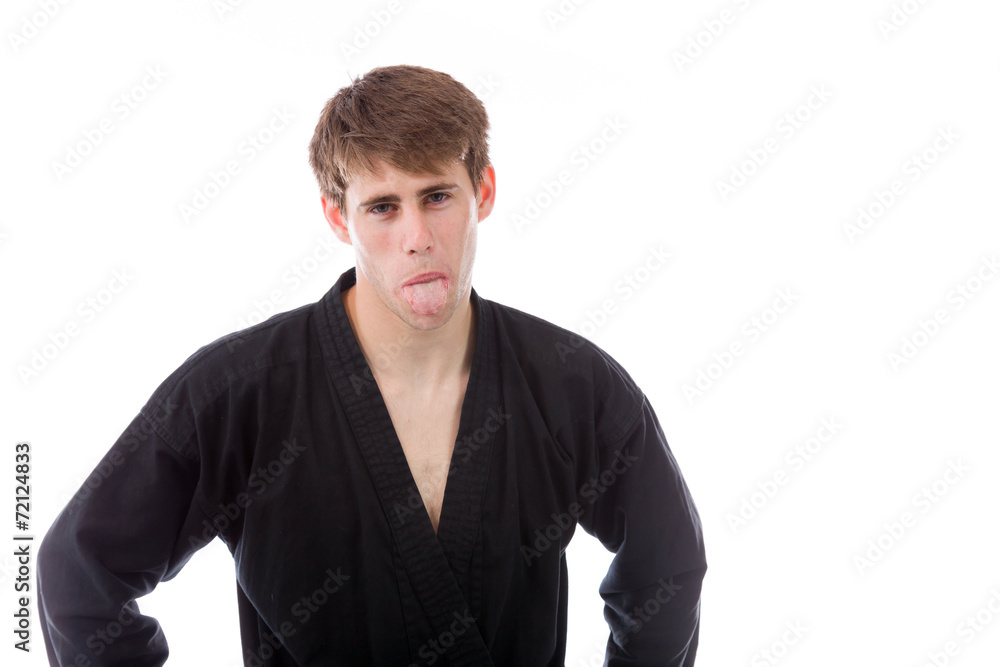 model isolated on plain background face sticking tongue out model isolated on plain background face sticking tongue out