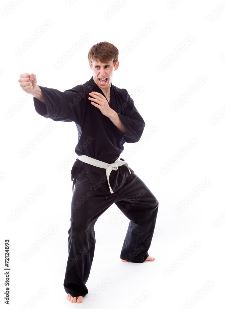 model isolated on plain background furious screaming model isolated on plain background furious screaming