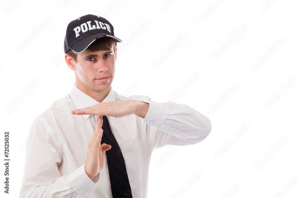 model isolated on plain background hand gesture break sign model isolated on plain background hand gesture break sign