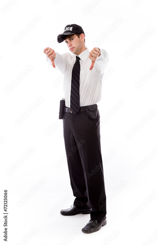 negative model showing thumbs down negative model showing thumbs down