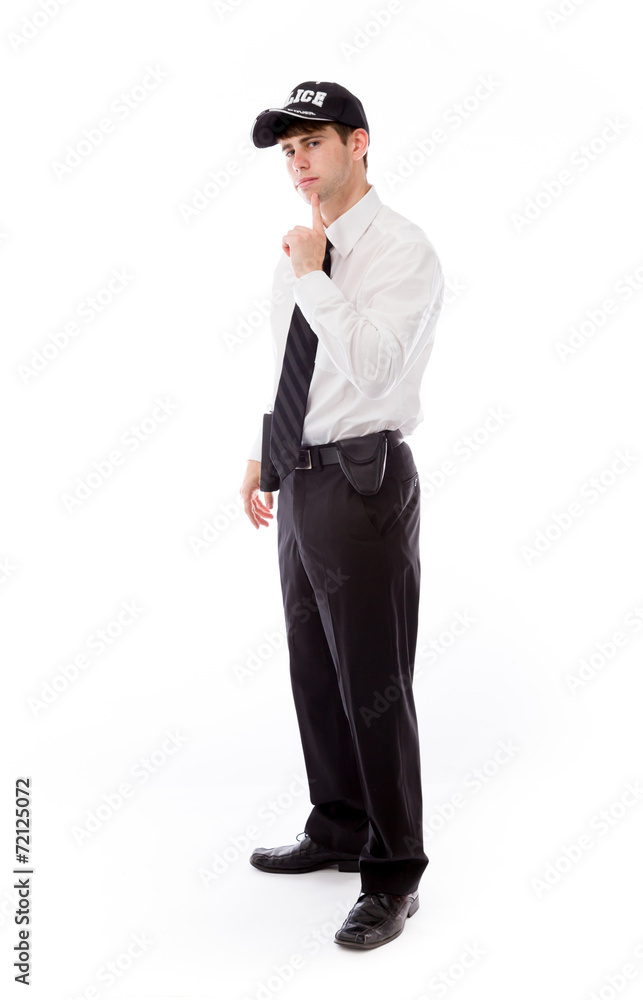 model isolated on plain background thinking model isolated on plain background thinking