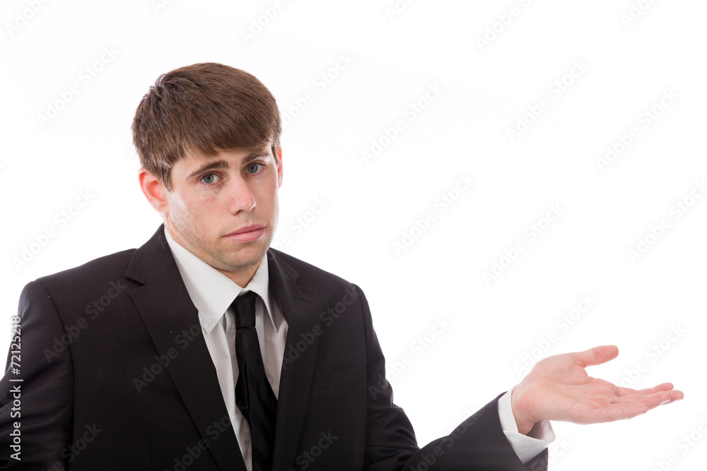 model isolated on plain background puzzled confused lost model isolated on plain background puzzled confused lost