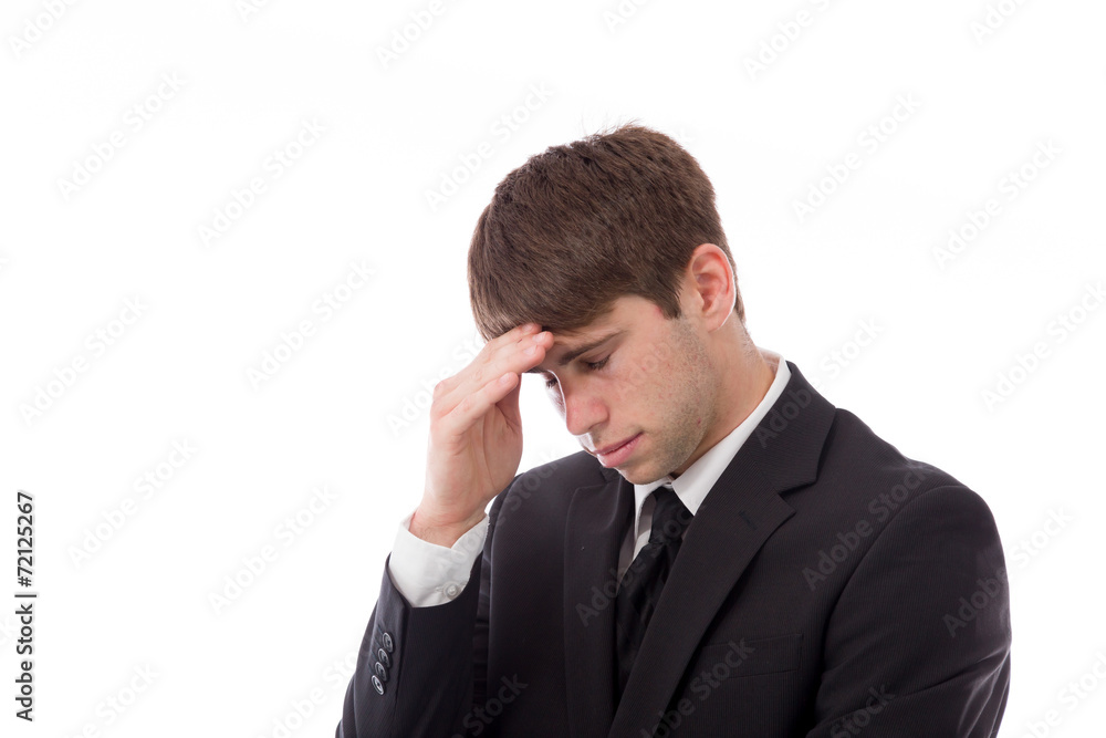 model isolated on plain background ashamed hiding face in hand model isolated on plain background ashamed hiding face in hand