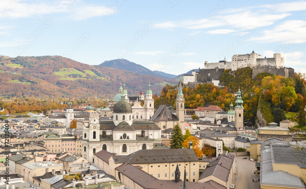 The Fortress and The old town of Salzburg