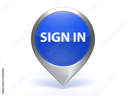 sign in pointer icon on white background