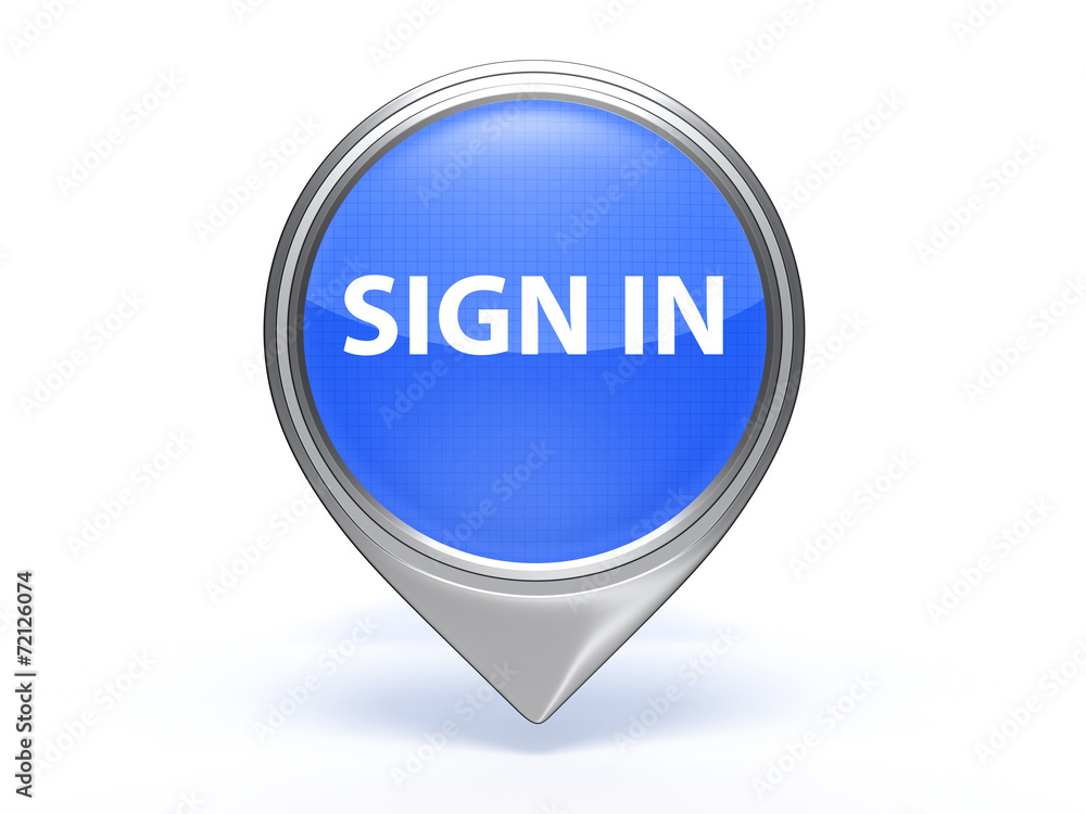 sign in pointer icon on white background sign in pointer icon on white background