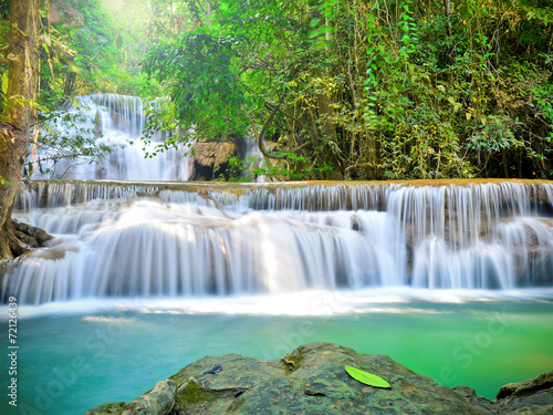 Huay Mae Khamin waterfall in tropical forest  Thailand