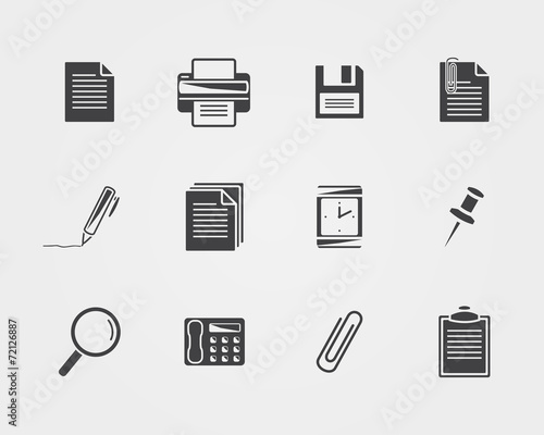 Office icons.Black icons