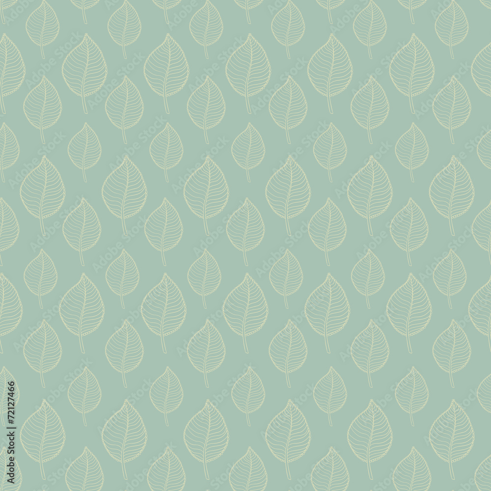 Seamless Autumn pattern on a green background Seamless Autumn pattern on a green background