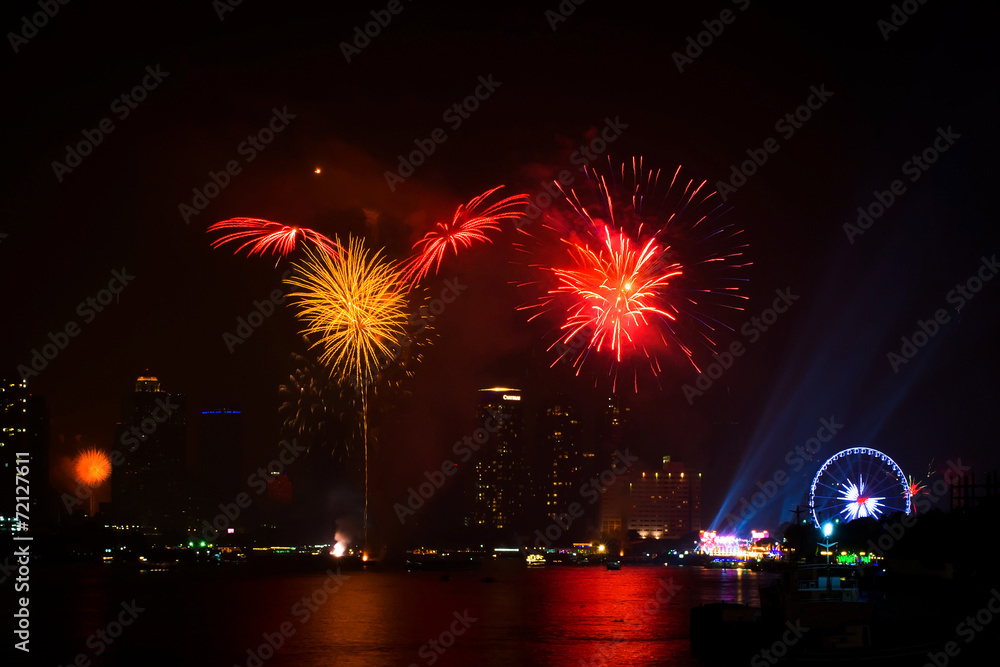 beautiful fireworks display for celebration night