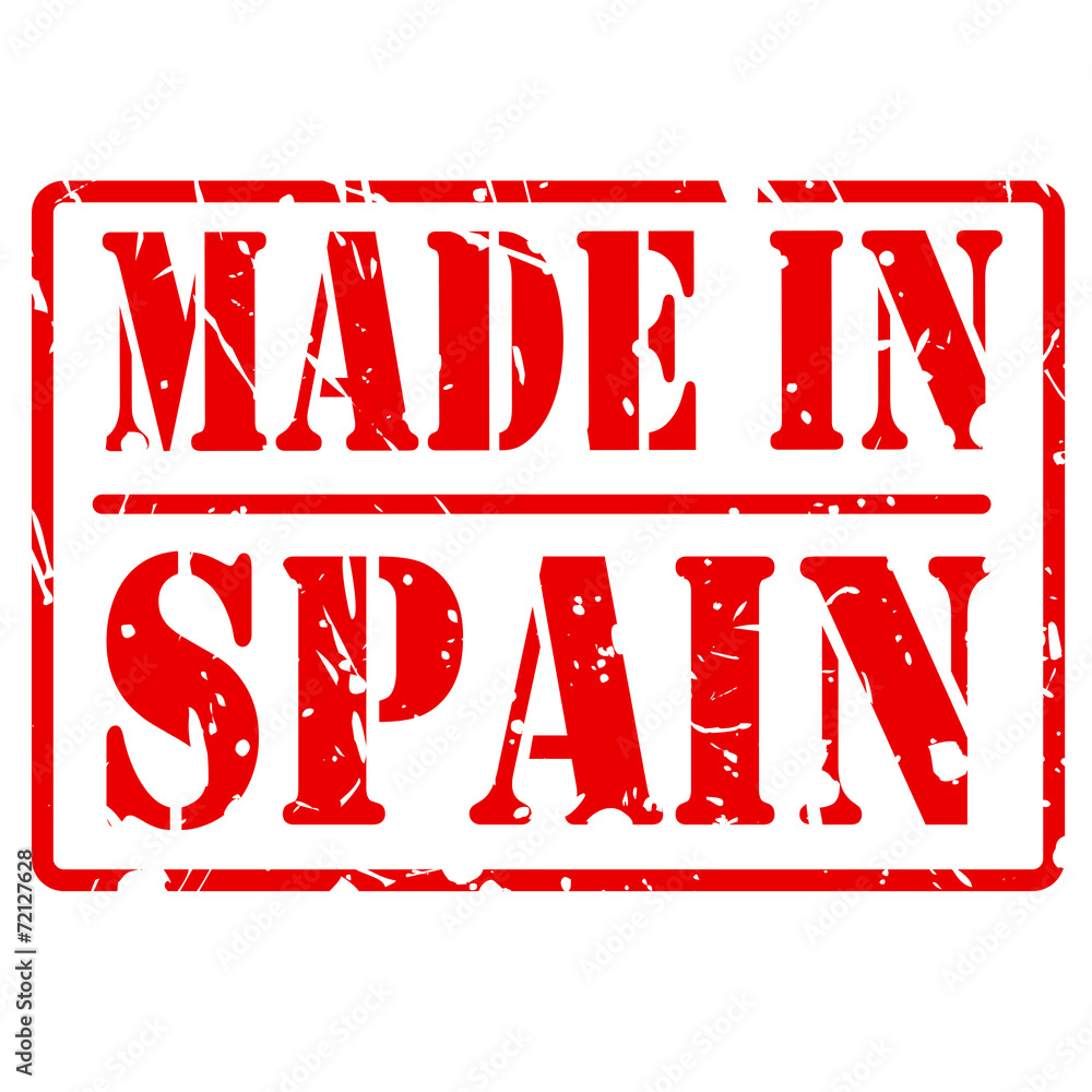 Made in spain red stamp text