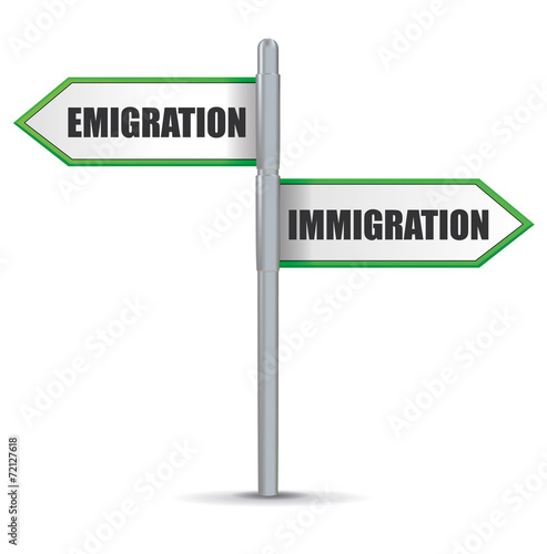 paneau : emigration - immigration