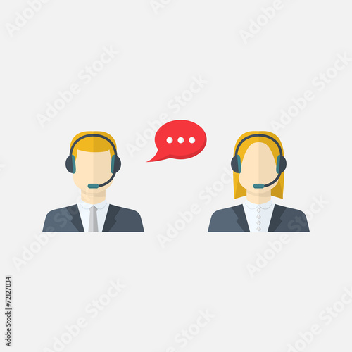 Male and female call center avatars