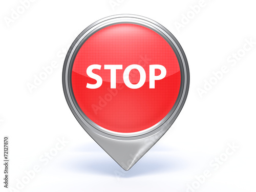 stop pointer icon on white background