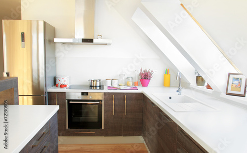 bright contemporary kitchen interior