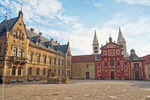 Saint George Square with Basilica in Prague