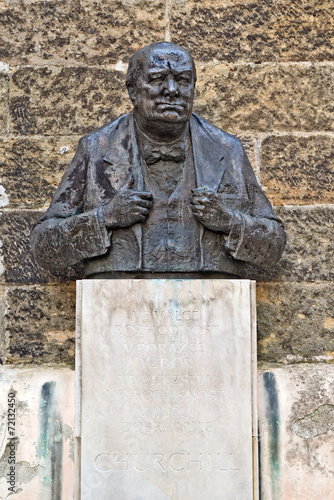 Photography Winston Churchill Statue on Prague