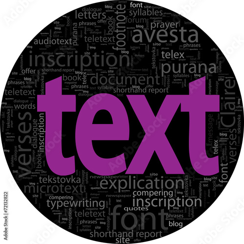 text concept  black backgroung in word tag cloud isolated