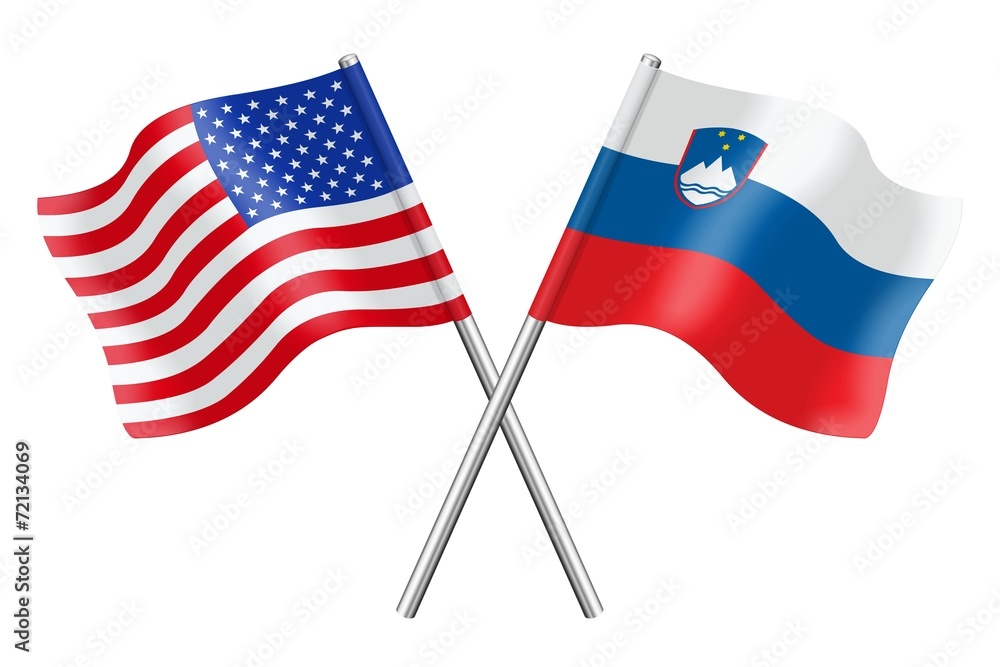 Flags: USA and Slovenia Flags: USA and Slovenia