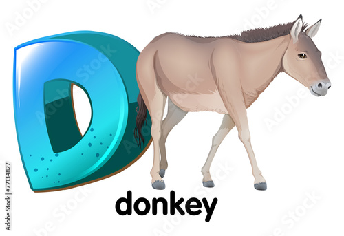 A letter D for donkey