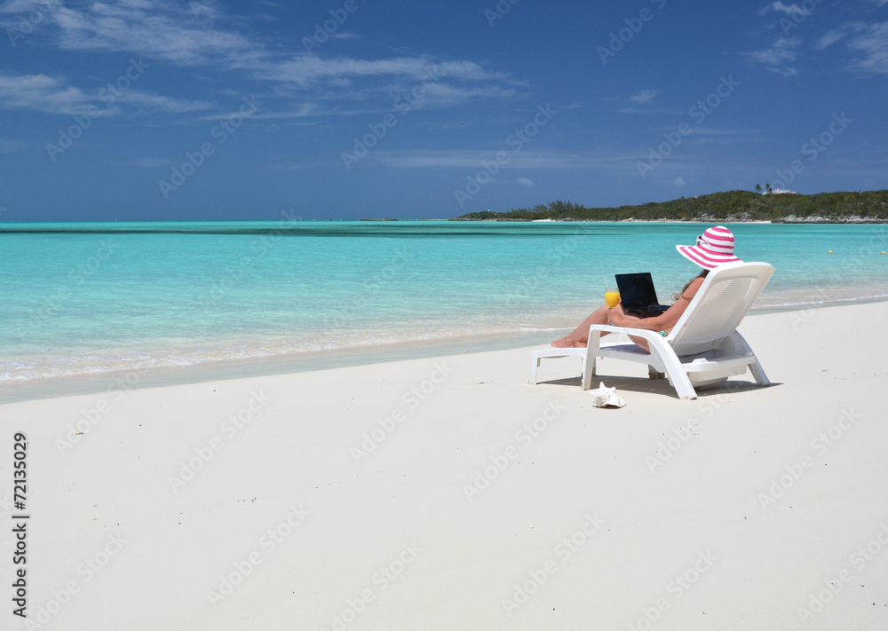 Beach scene, Exuma, Bahamas