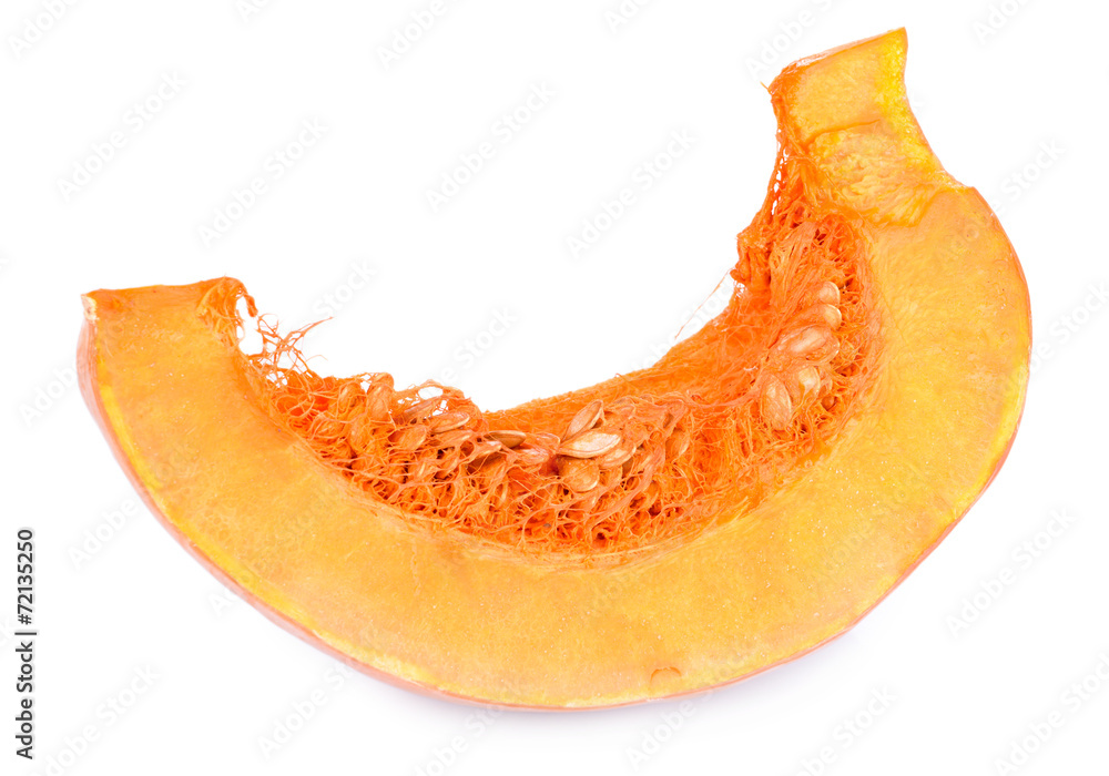 Piece of pumpkin isolated on white Piece of pumpkin isolated on white