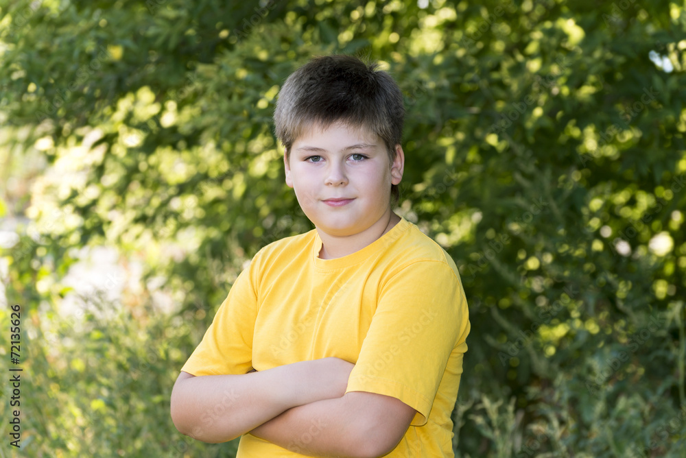 Portrait of 10-year-old boy in park Portrait of 10-year-old boy in park