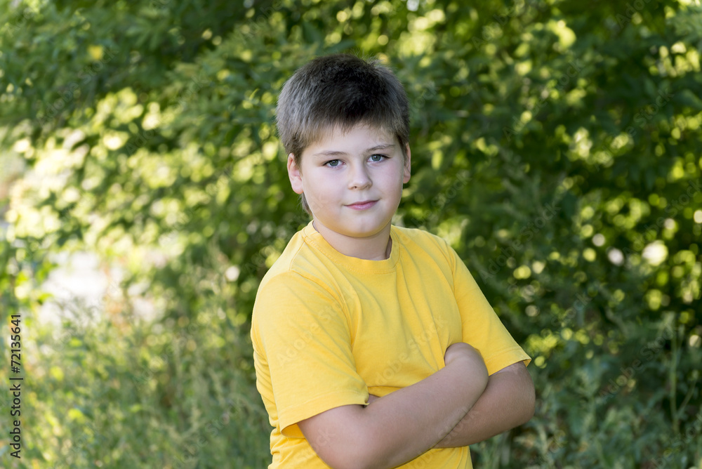 Portrait of 10-year-old boy in park Portrait of 10-year-old boy in park