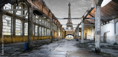 Fototapeta Paesaggio di Parigi post apocalittico