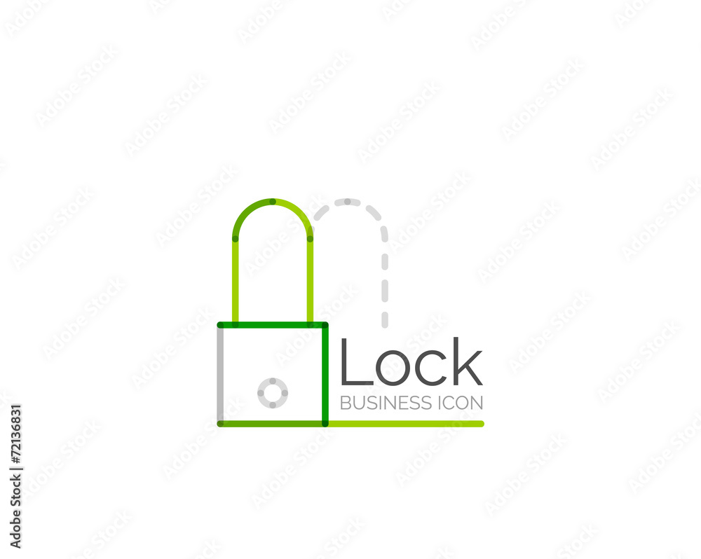 Line minimal design logo lock Line minimal design logo lock