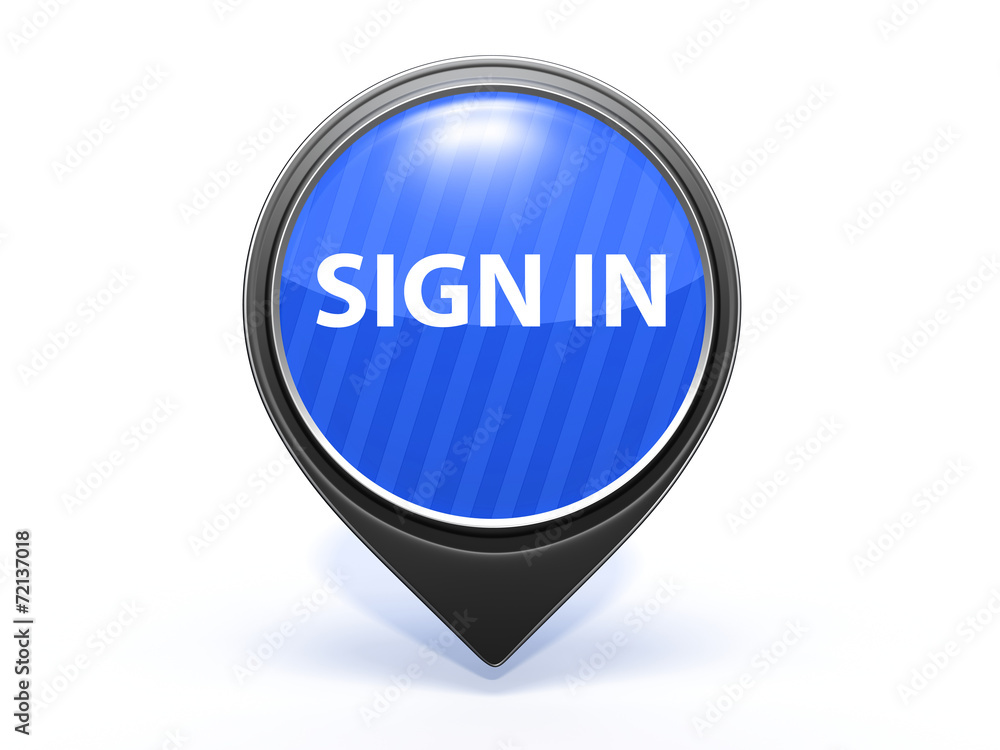 sign in pointer icon on white background sign in pointer icon on white background