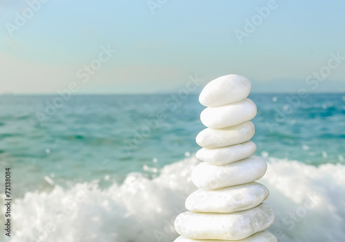 Close-up of pebbles stack
