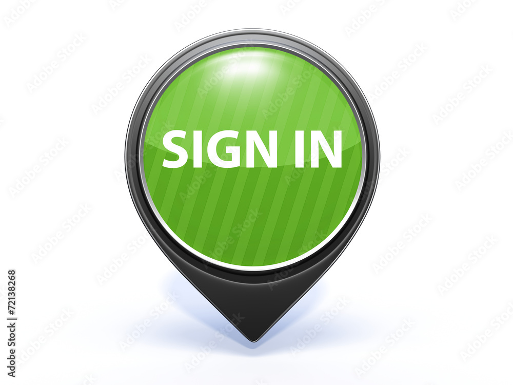 sign in pointer icon on white background sign in pointer icon on white background