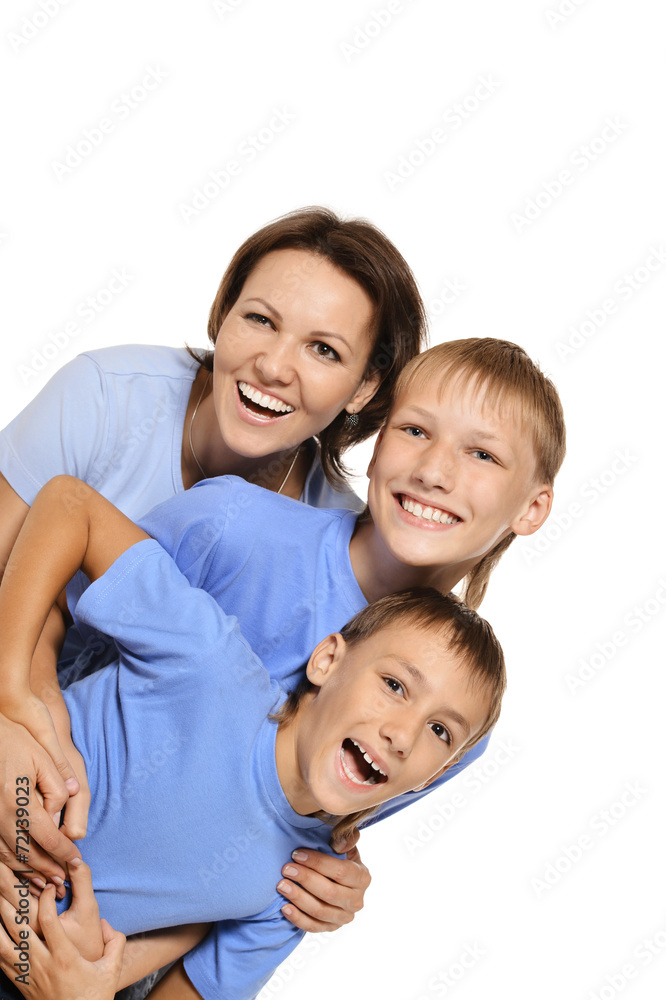 Cute family isolated
