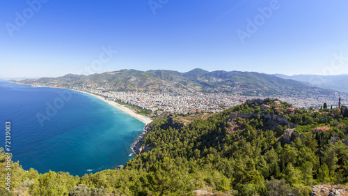 Fototapeta Naklejka Na Ścianę i Meble -  Mediterranean Sea - Panorama Alanya, Turkey