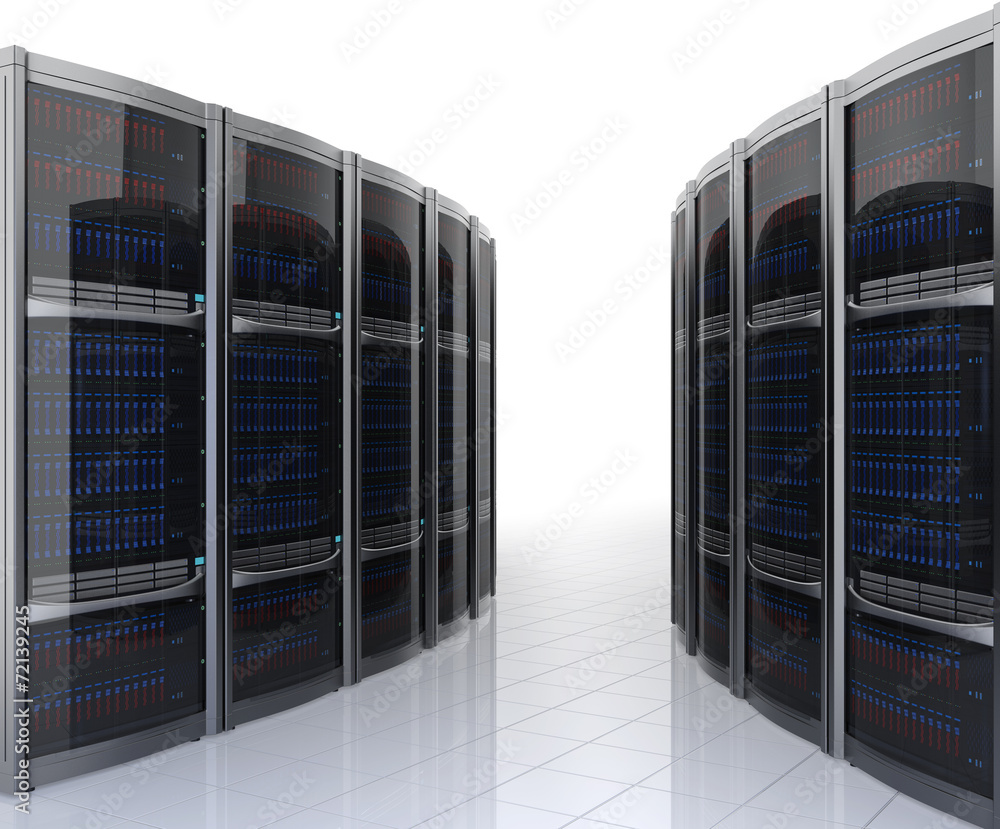 Row of servers in data center with simple background Row of servers in data center with simple background