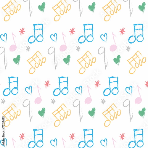 doodle pattern musical notes seamless texture