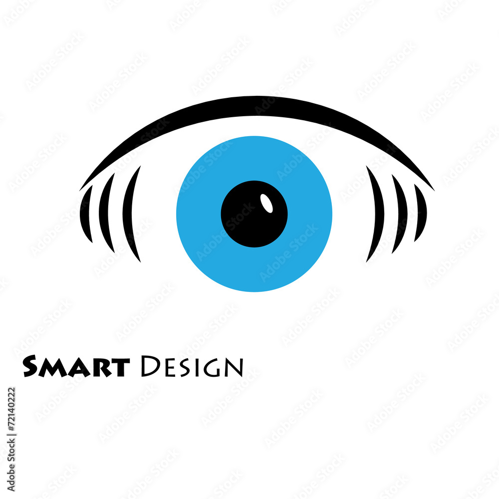 Obraz premium blue eye spy vector logo icon on white