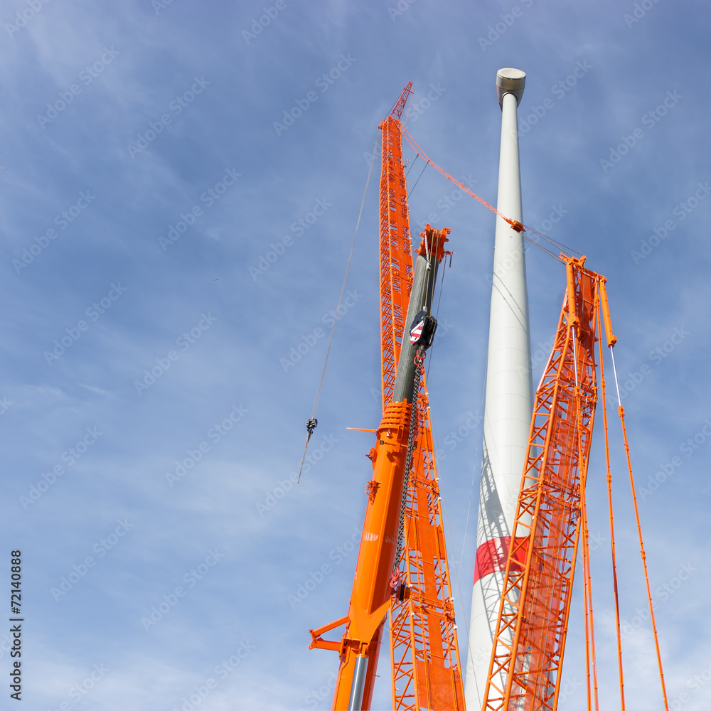 Aufbau eines Windrades Stock Photo Adobe Stock