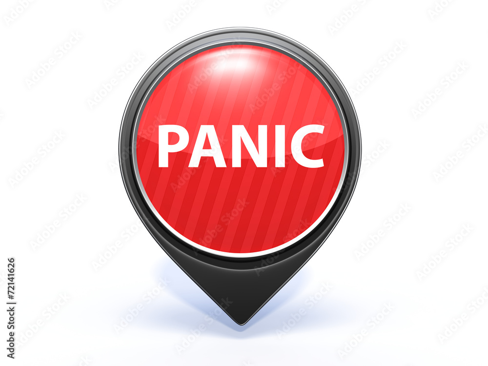 panic pointer icon on white background panic pointer icon on white background