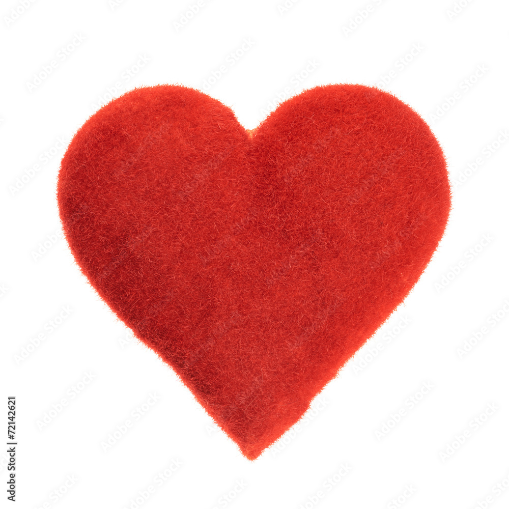 Symbolic red heart isolated