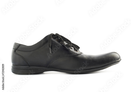Classic black leather shoe isolated