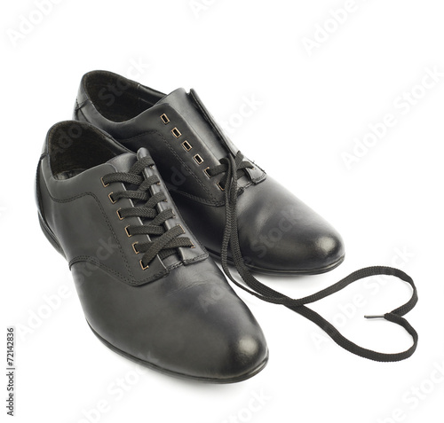 Classic black leather shoes isolated