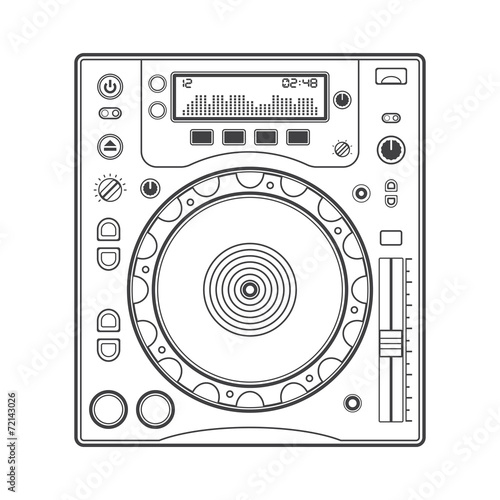 vector outline cd turntable