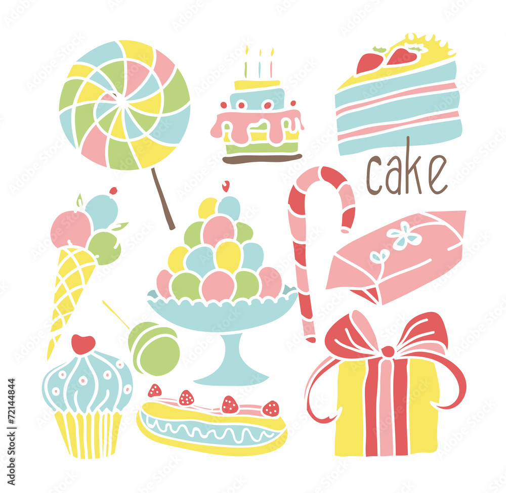illustration set of sweets illustration set of sweets