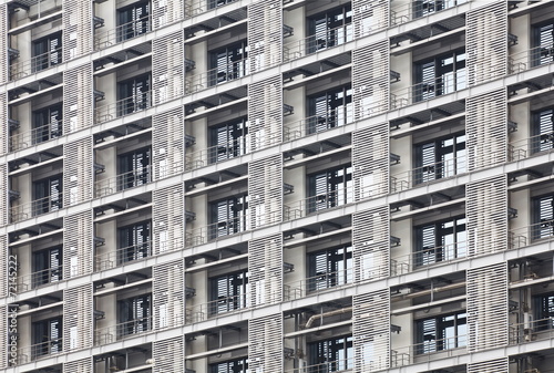 Modern apartment or condominium building exterior close - up
