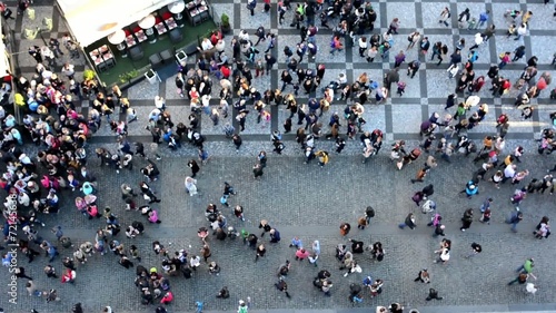 people walking on the street - aerial