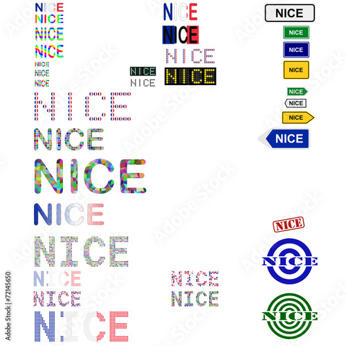 Nice (Nizza) text design set